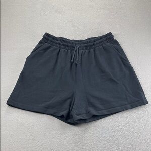 Wild Fable Black Fleece Lounge Shorts Drawstring Elastic Waist Women’s Large
